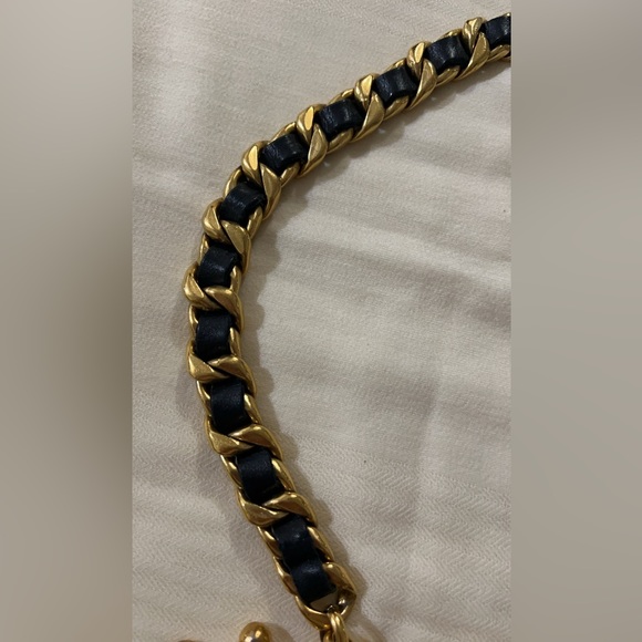 Chanel Vintage Ship Steering Wheel Braided Leather Gold Chain Belt - Picture 7 of 14